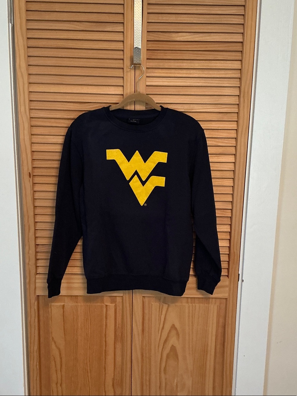 Colosseum Navy Crewneck with Yellow WV Emblem